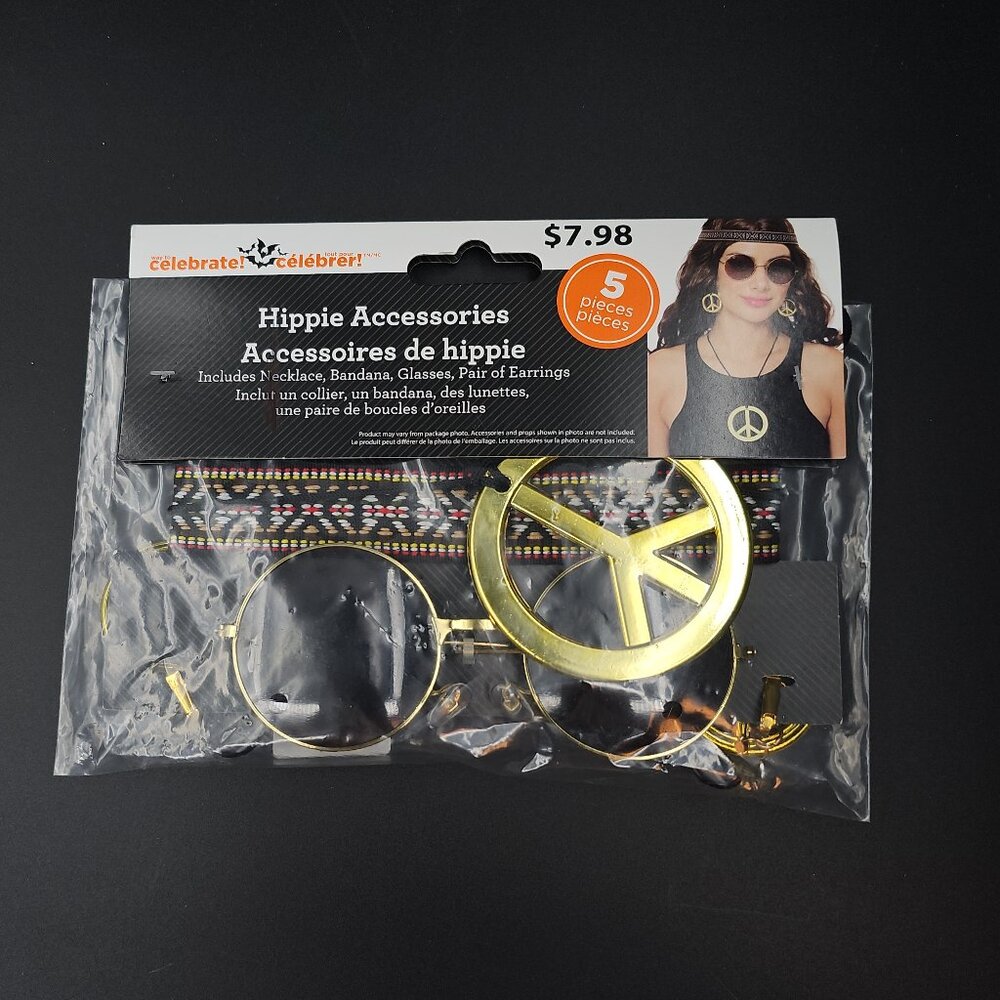 Hippie Dress Up Accessories Adult Unisex Costume Cosplay Outfit , One Size, NWT